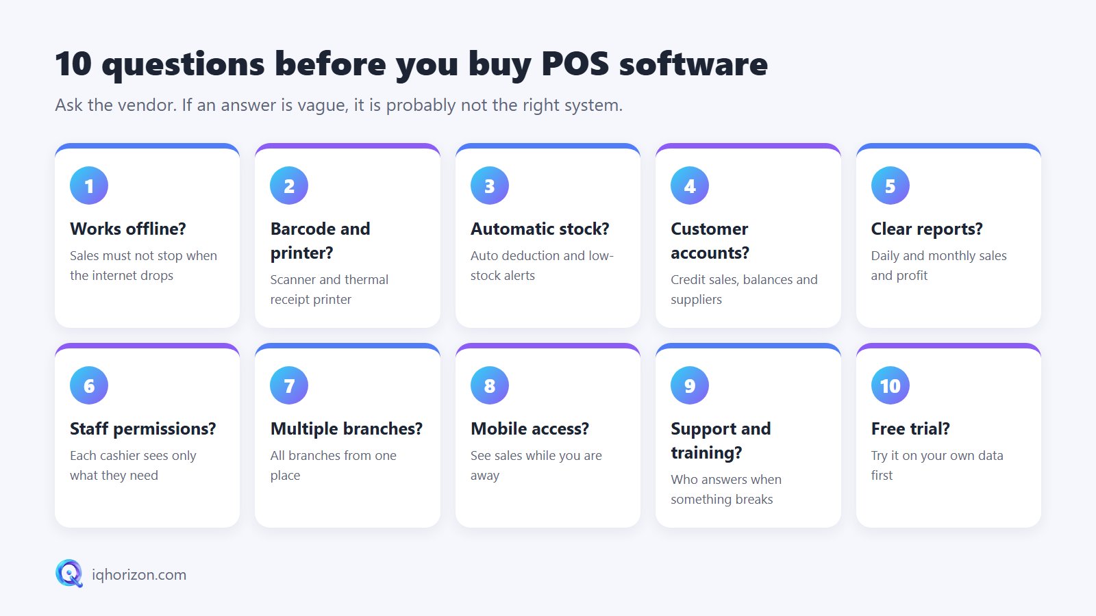 10 questions before you buy POS software